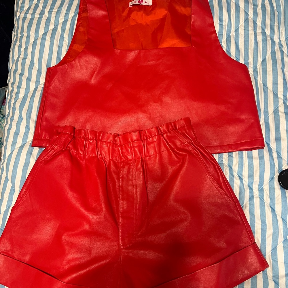 Buddy Love Red Faux Leather Set